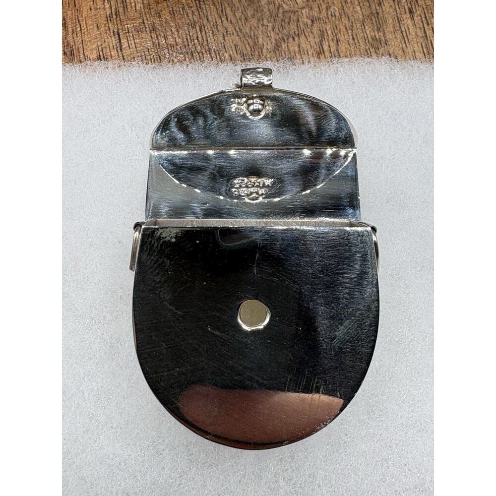 Vintage Taxco Mexico 925 Sterling Silver Purse Pill Trinket Box 24g M-13E - Picture 3 of 8